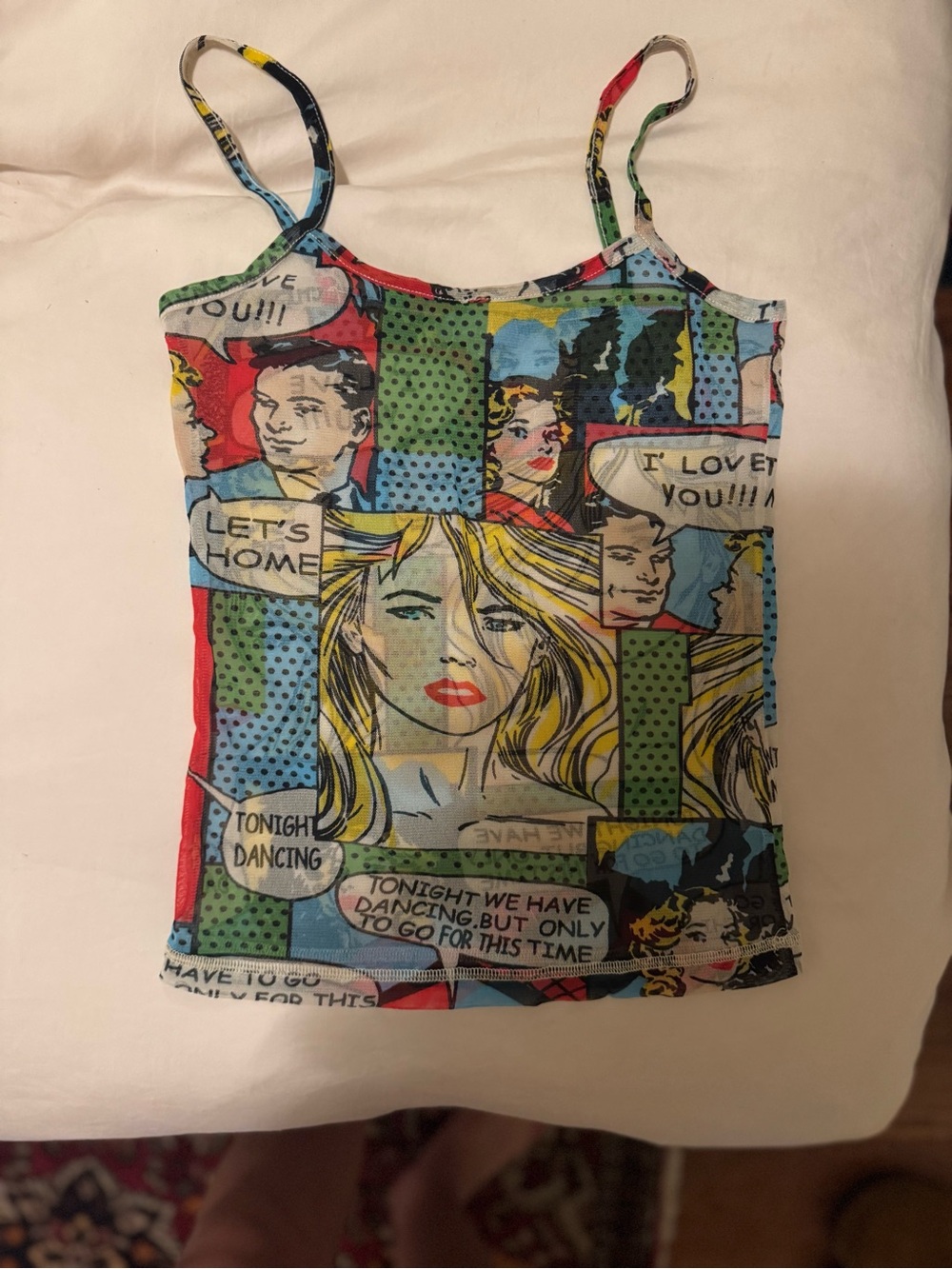 NAF NAF Multicolor Comic-Print Spaghetti Strap Camisole